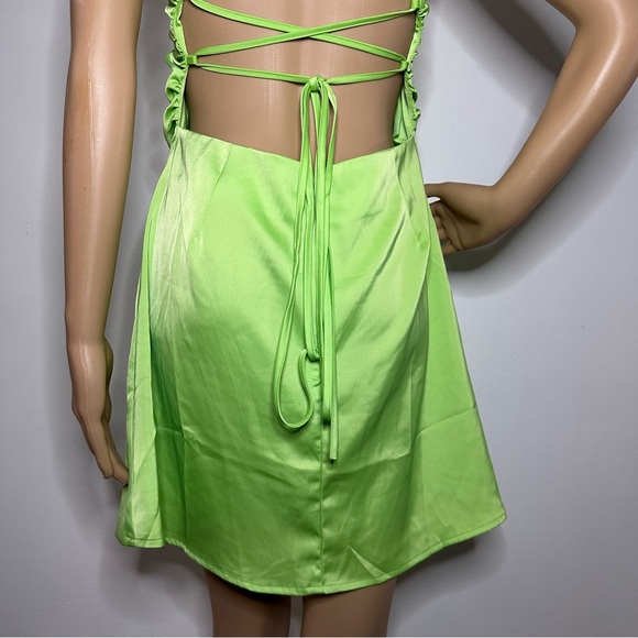 Nasty Gal Lace Up Back Satin Cami Mini Dress - Picture 7 of 10